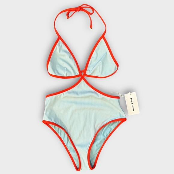 NWT Zulu & Zephyr Seaglass Rib Contrast One-Piece Size US/8 - Picture 3 of 9